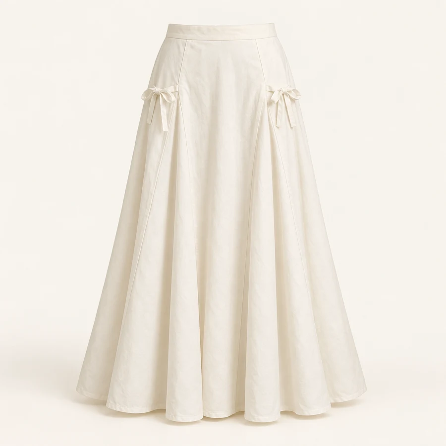 Ribbon Atelier Maxi Skirt in Ivory