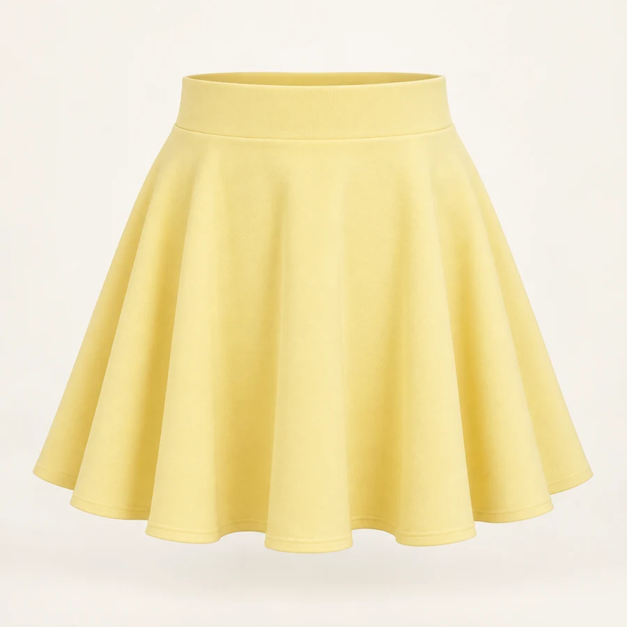 Daisy Day Skater Skirt in Pale Yellow