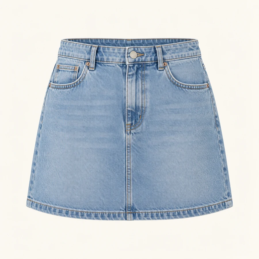 Sunday Denim Mini Skirt in Light Indigo